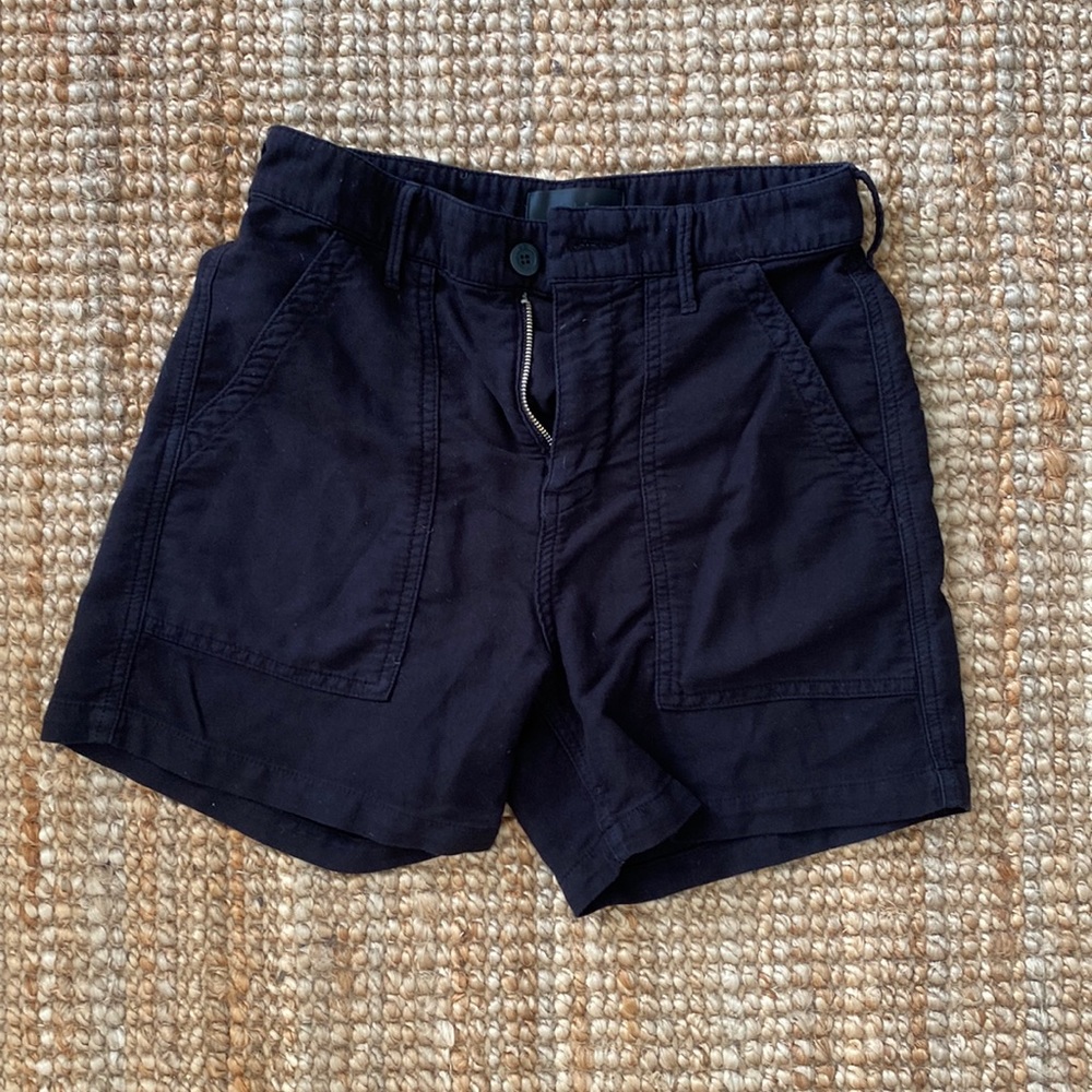 100% black cotton high waist short